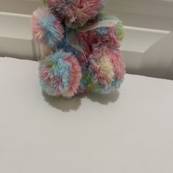 Tom's Toy International Bunny Rabbit Plush Tie Dye Pink Blue Green 7" Stuff Toy - Picture 3 of 9